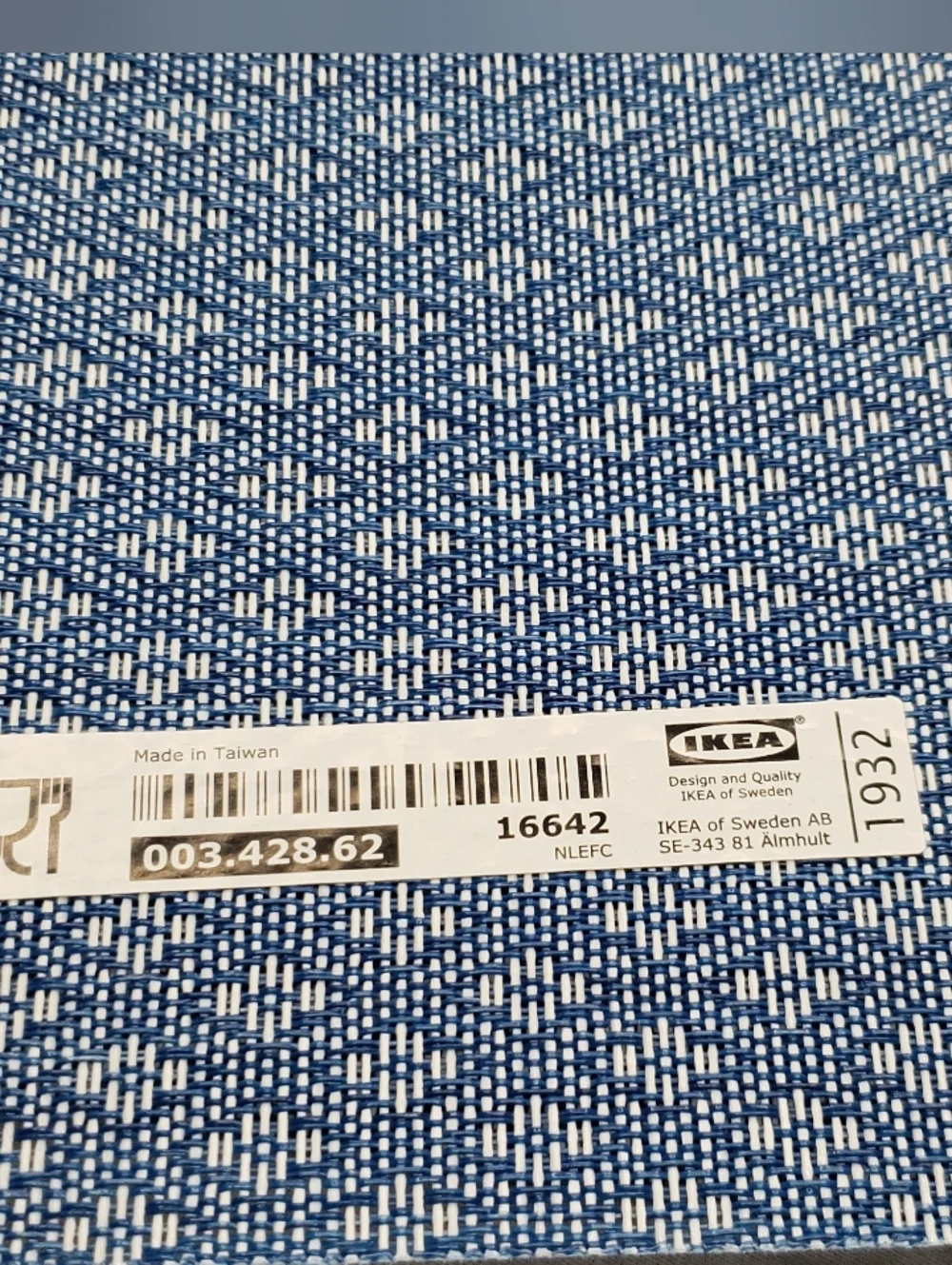 Four Blue And White IKEA Placemats